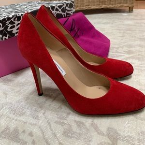 Dian von Furstenberg Red Suede Heels